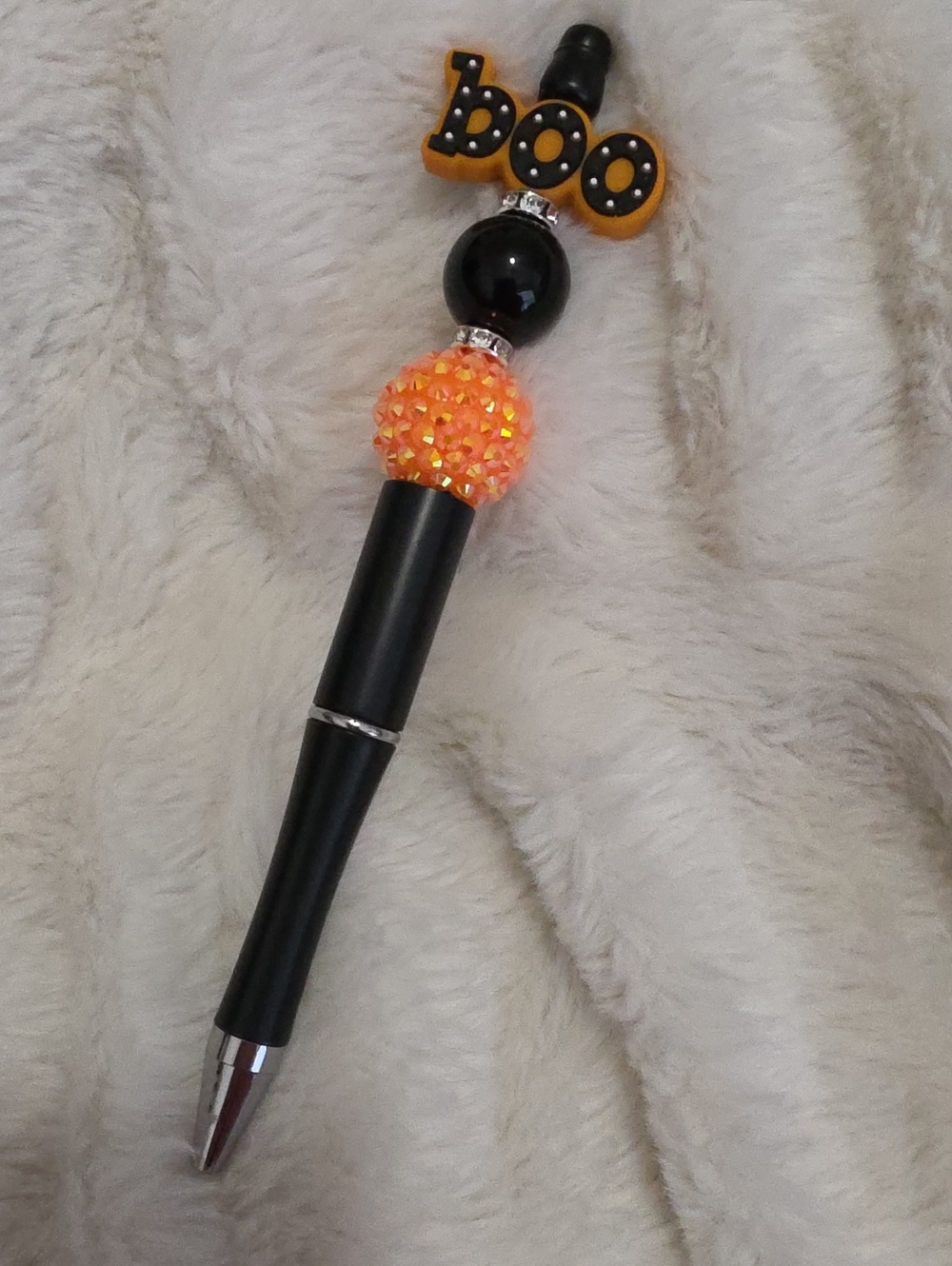 Halloween 'Boo' Decorative Black and Orange Ballpoint Pen